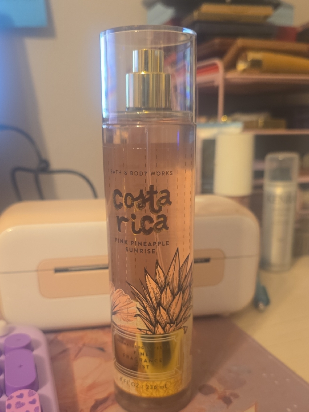 Bath & Body Works Pink Pineapple Sunrise Fragrance Mist - Gold & Pink